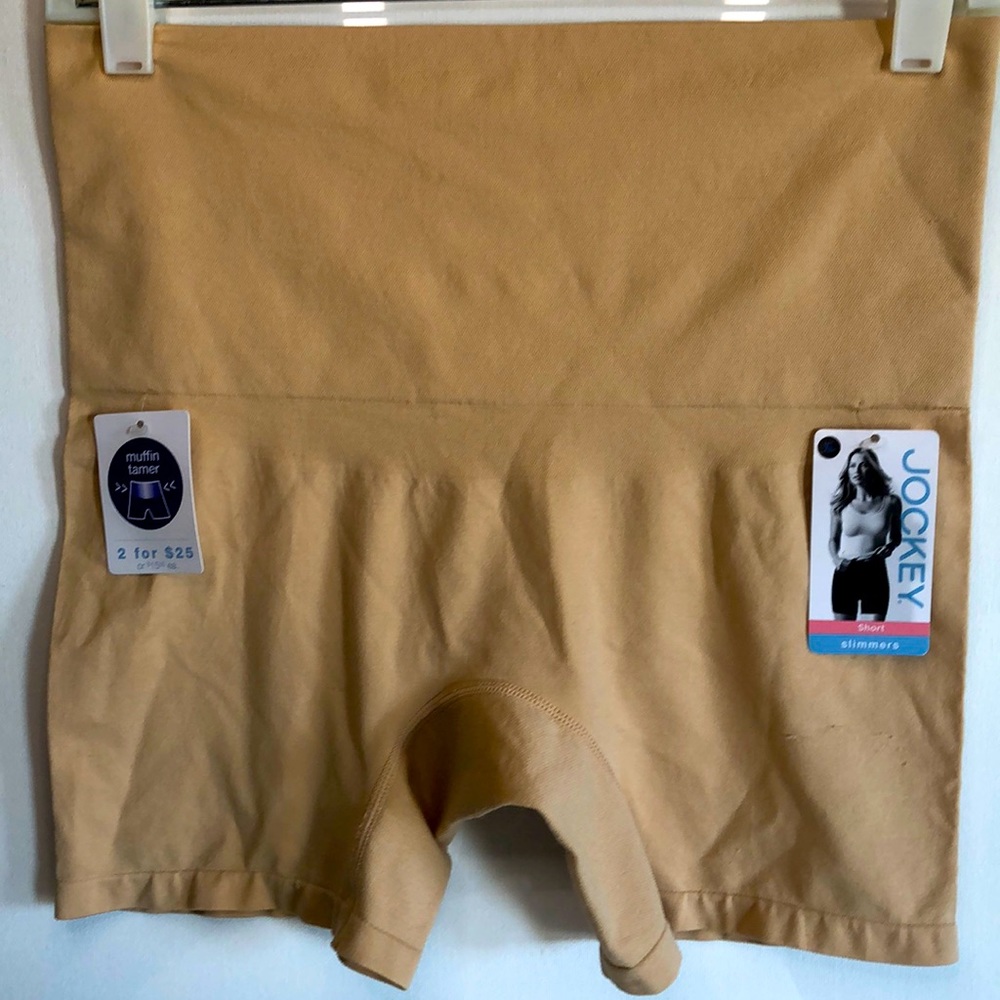 JOCKEY Short Slimmers Muffin Tamer. Tan color. Size XL. Microfiber Seam-free